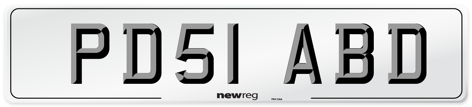 PD51 ABD Number Plate from New Reg